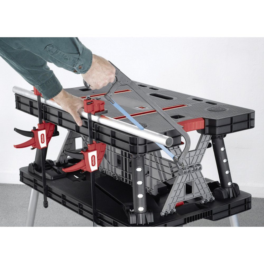 Keter Werkbank KETER 237005 Klappwerkbank (B x H x T) 85 x 75.5 x 55 cm Grau, Rot