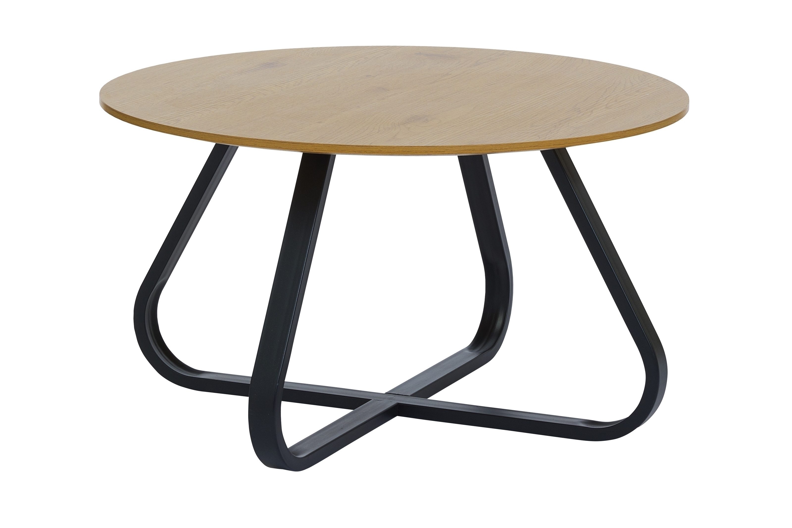 freiraum Couchtisch CESURA, MDF mit Melamin Eiche, Metall schwarz - 45x80cm (HxD)
