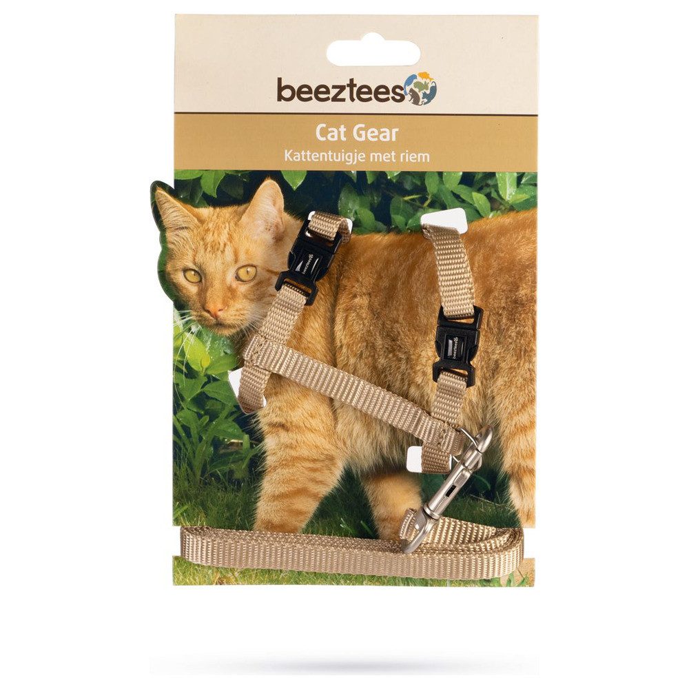 Beeztees Geschirr Katzengeschirr Uni Nylon beige