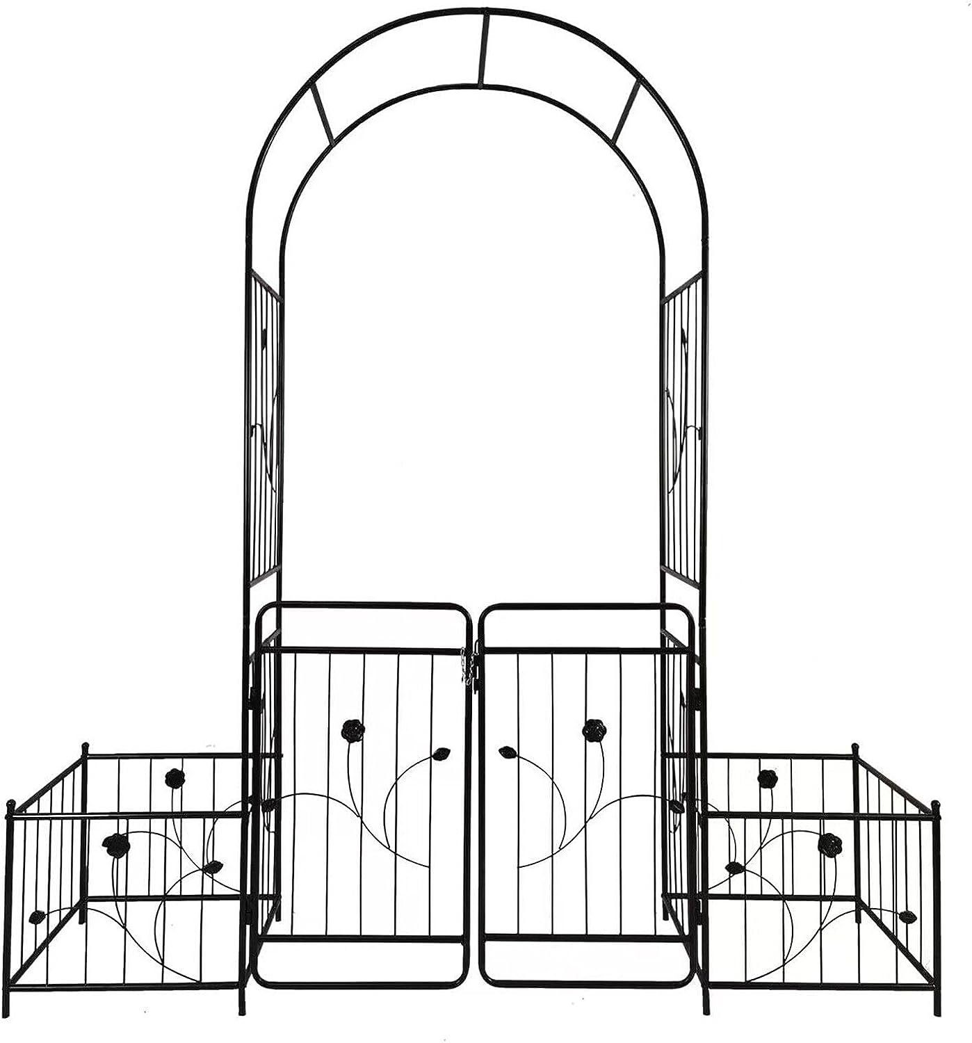 Defactoshop Rosenbogen Rosensäule Gartenbogen Rankgitter Rankhilfe mit TOR günstig online kaufen