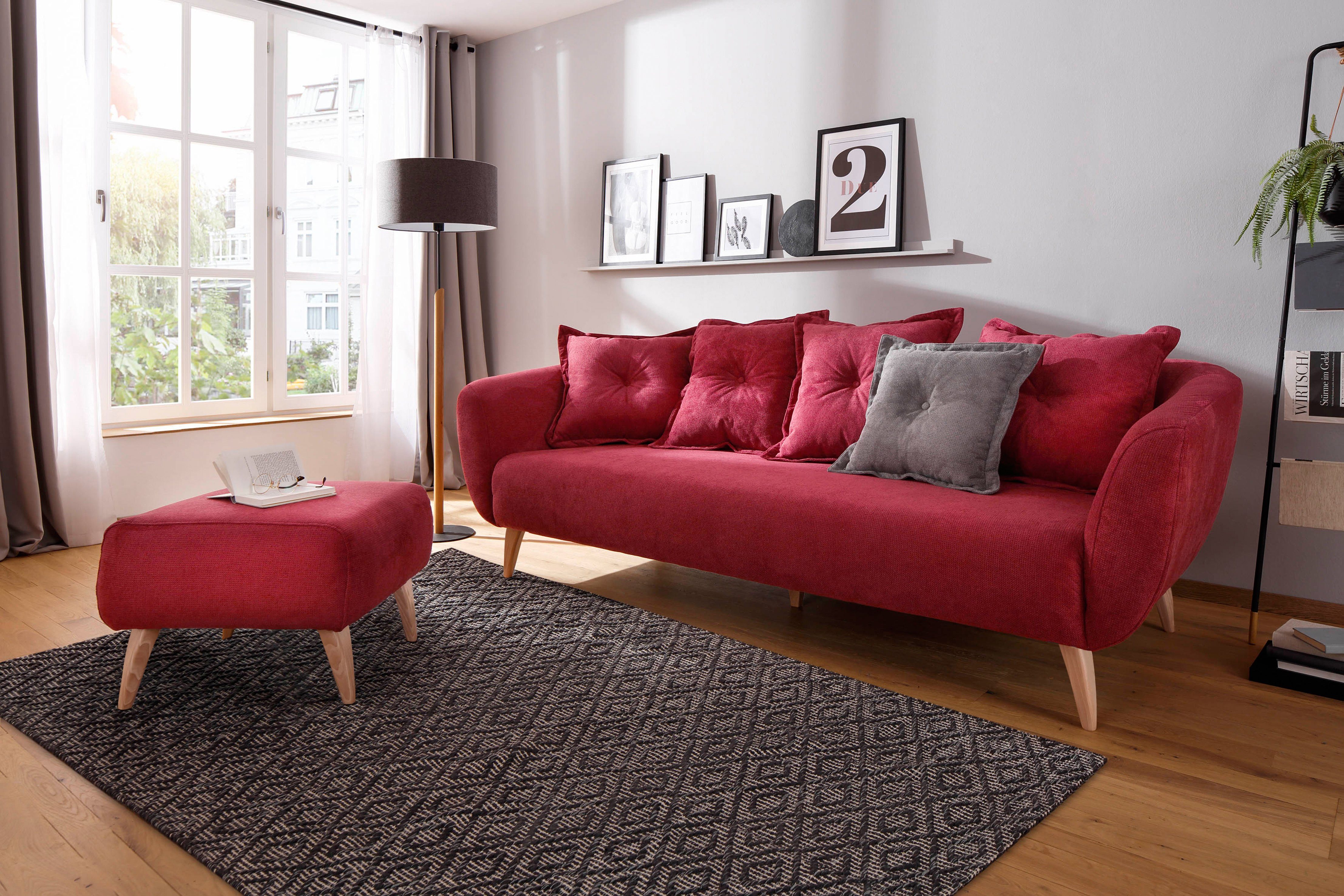 Home affaire 3-Sitzer Baggio modern und romantisches Design, bequem, Zierkissen inklusive