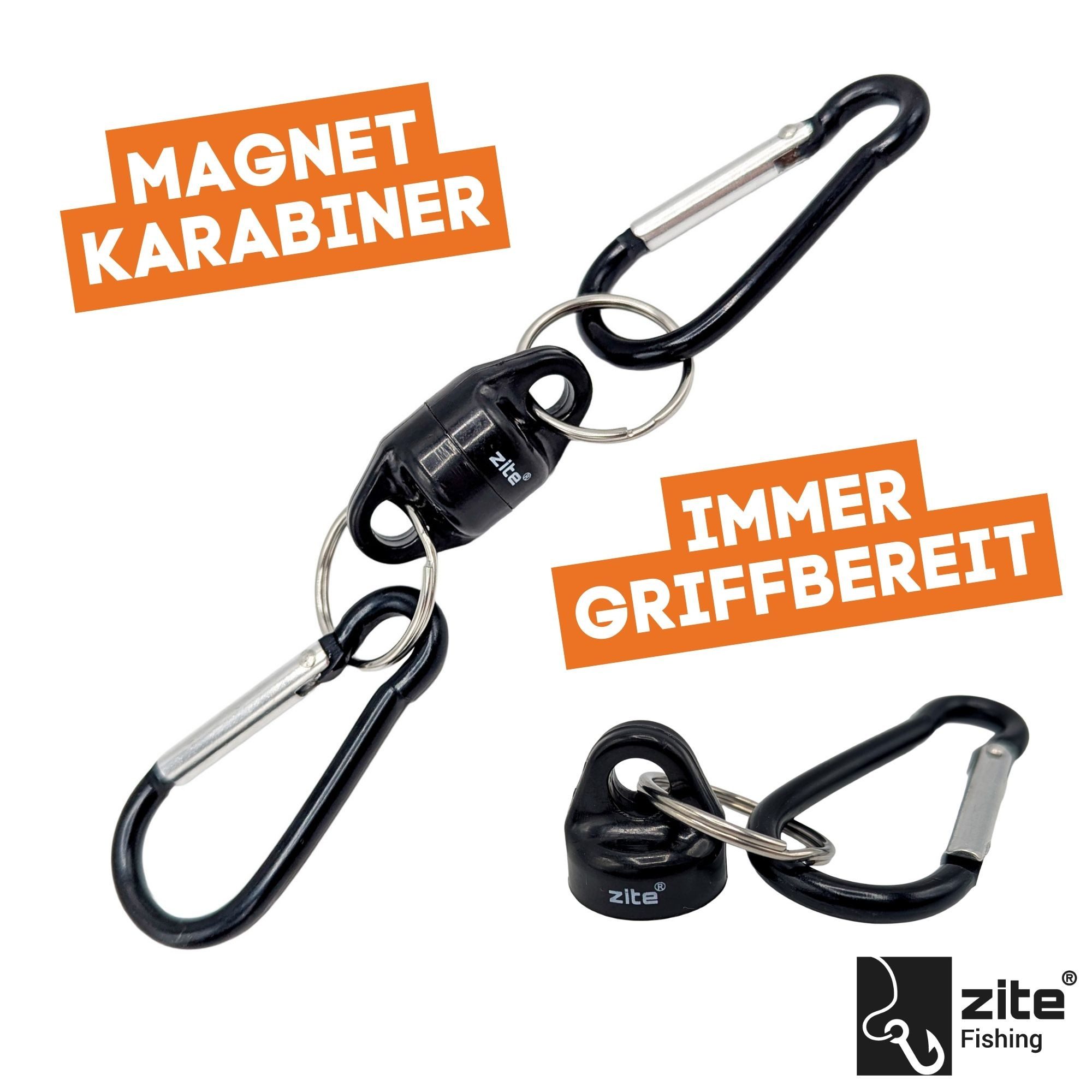 Zite Angelhandschuhe Landehandschuhe 2 Gr. mit Magnet-Karabiner Rutschhemmend & Robust