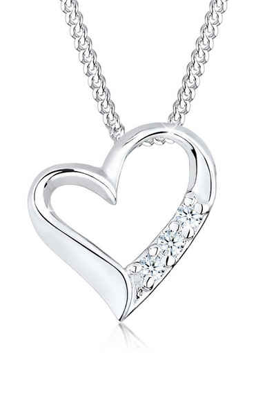 Diamore Collierkettchen »Herz Liebe Diamant (0.06 ct) 925 Silber«
