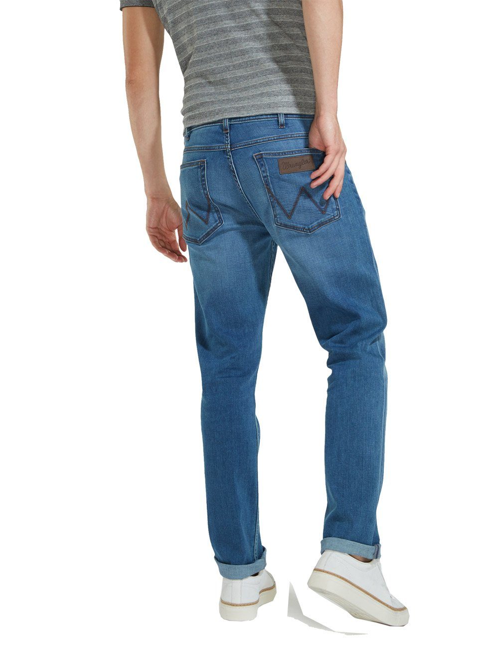(W15QMU91Q) Stretch Straight-Jeans Wrangler Greensboro Bright Stroke mit