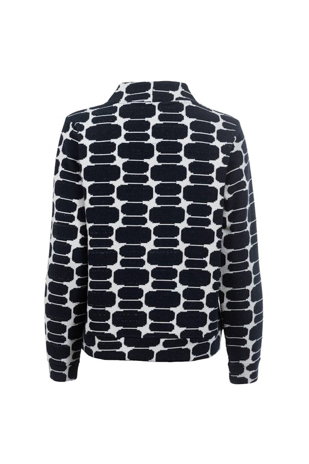 Soquesto Rundhalspullover 6200-505540-9104 Exklusiver Stehkragen mit dekorativen Knöpfen