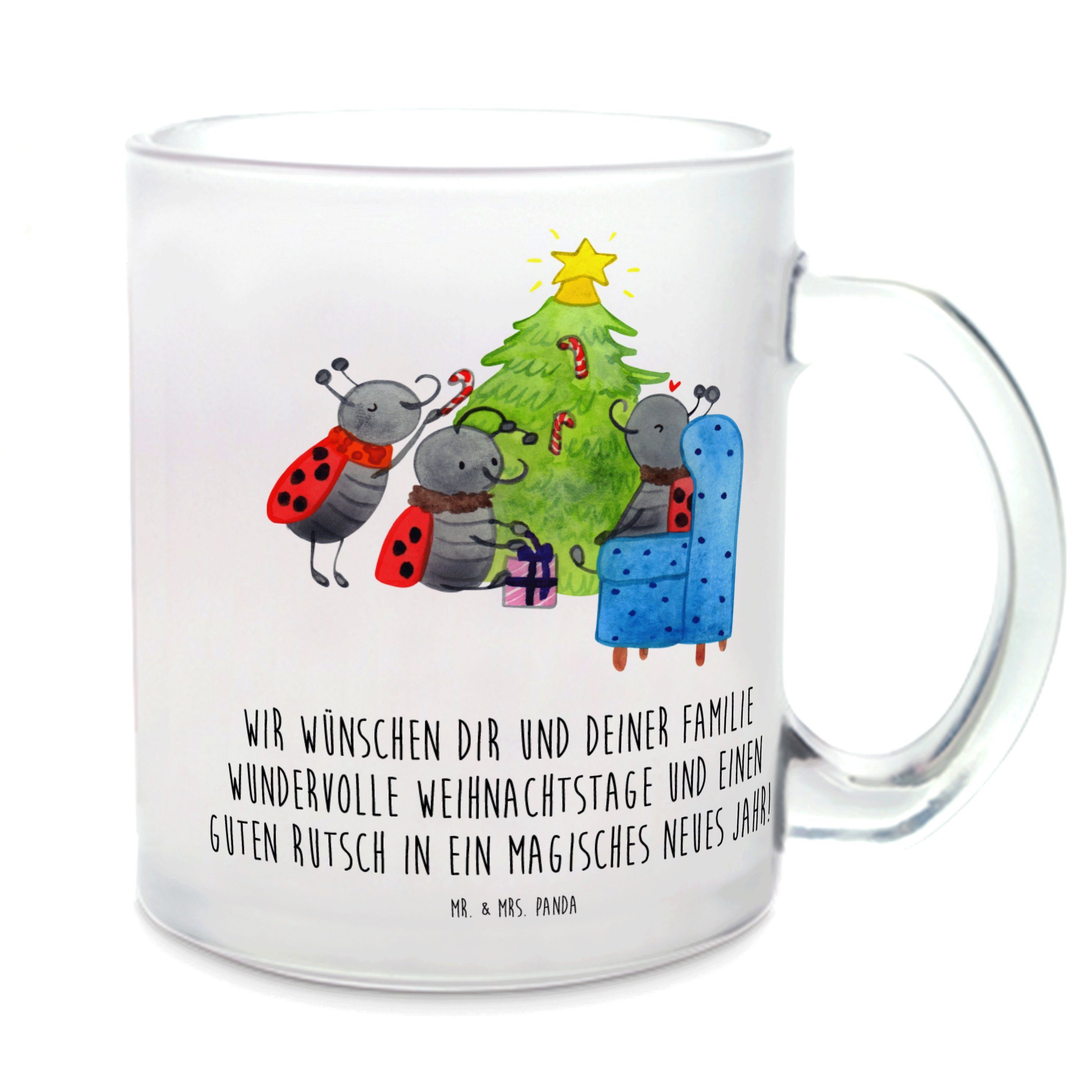 Mr. & Mrs. Panda Teeglas Weihnachten Smörle Transparent Geschenk