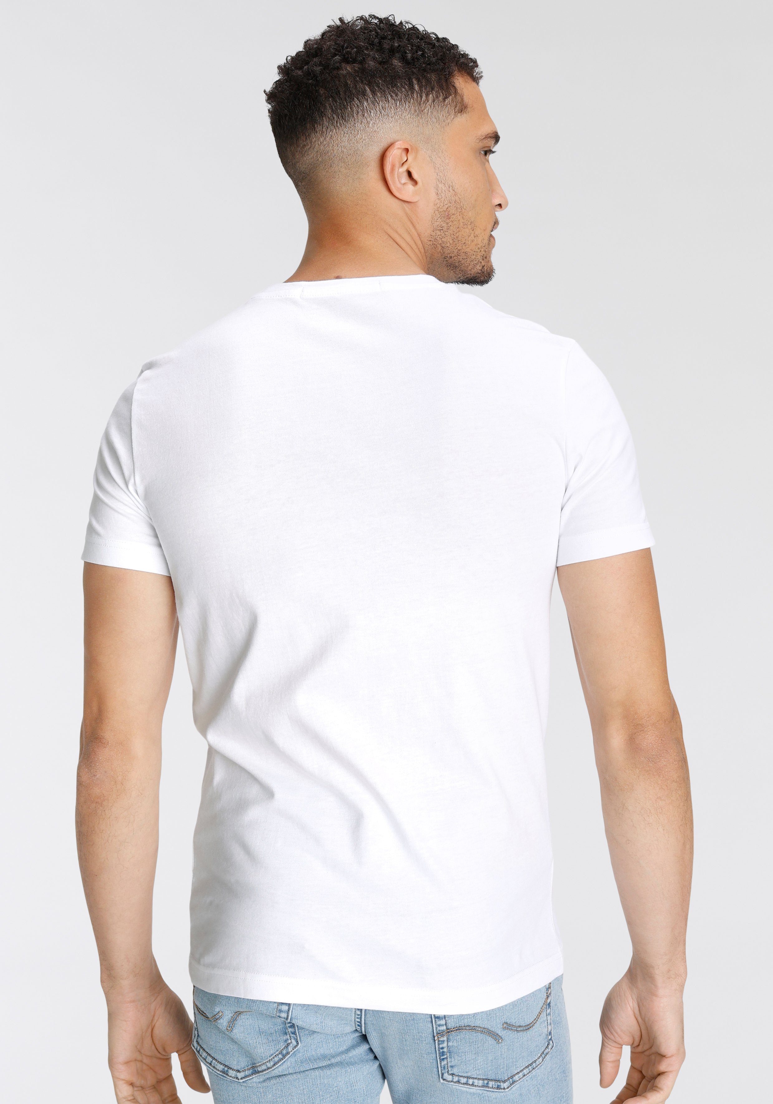 CORE Jeans Calvin TEE Bright Klein LOGO T-Shirt White SLIM INSTITUTIONAL