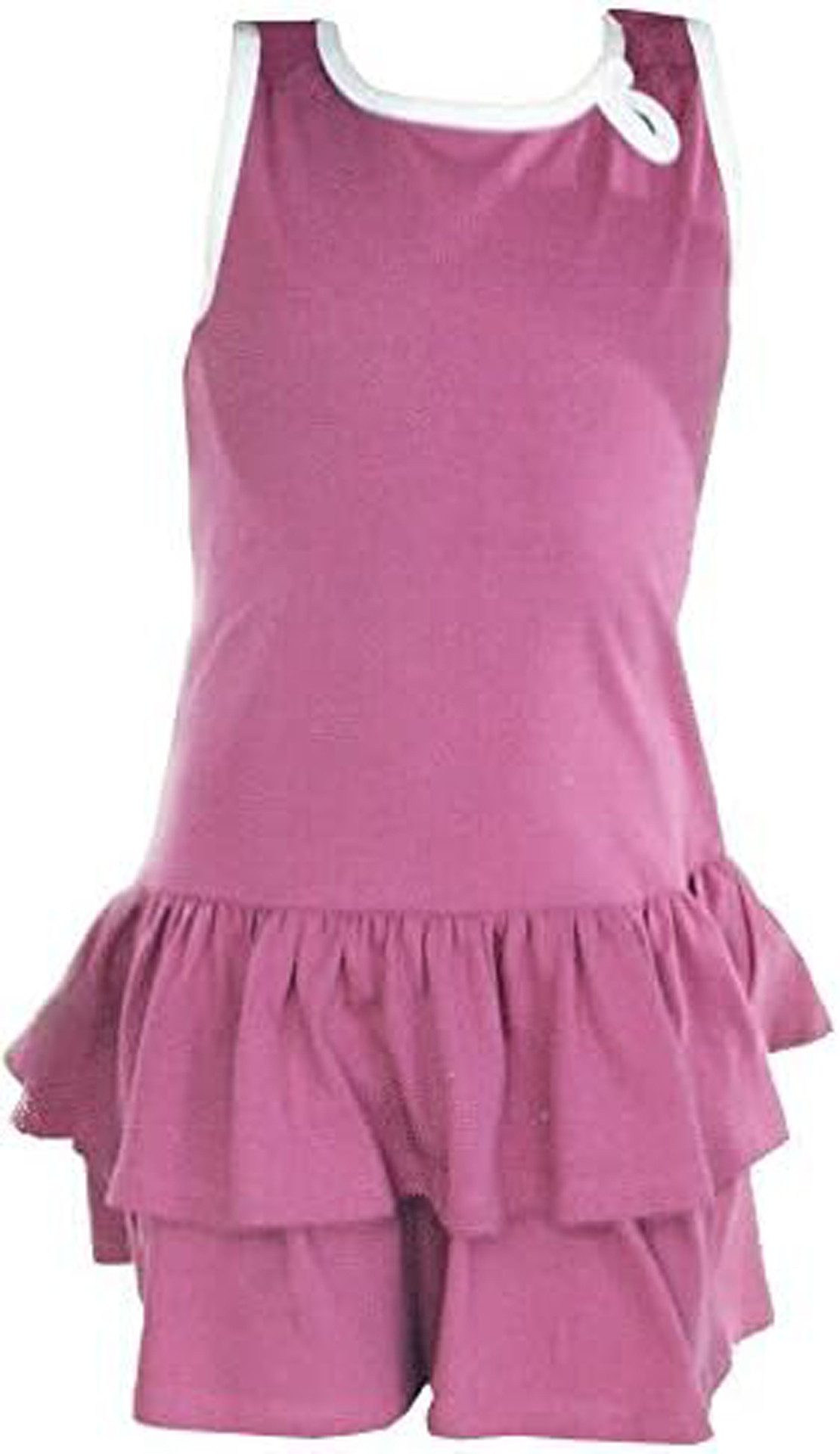 Sommerkleid Mädchen Sommerkleid mit Volant – Kinder Kleid Rosa / Grau