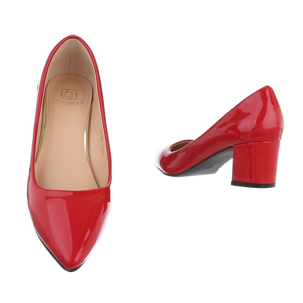 Ital-Design Damen Schlupfschuhe Elegant Pumps (72625849) Blockabsatz Klassische Pumps in Rot