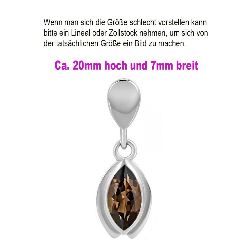 Limana Paar Ohrhänger echter brauner Rauchquarz 925 Silber Hängeohrringe Ohrstecker (inkl. Dose mit Herz-Gravur), für jeden Tag Idee Geschenk für Frauen Damen Ehefrau Freundin Mutter