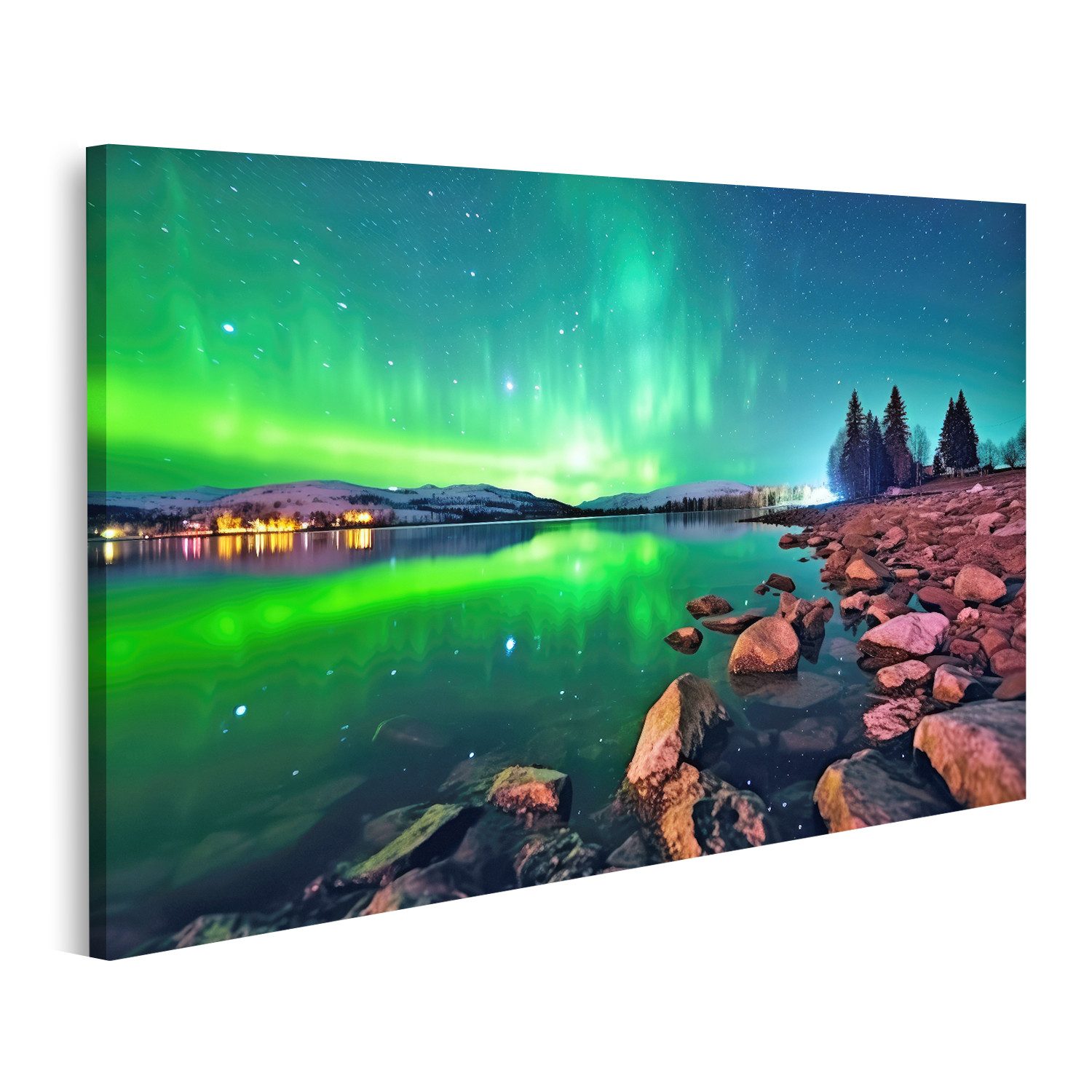islandburner Leinwandbild Spektakuläre Nordlichter Aurora Borealis Unter Sternenübersä Bilder