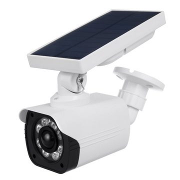 Maclean Überwachungskamera Attrappe (Solarbetrieb, LED-Beleuchtung [3 Modis], Bewegungsmelder, Dämmerungssensor)