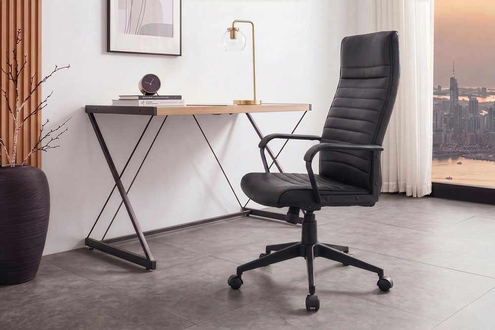 riess-ambiente Bürostuhl LAZIO schwarz - Kunstleder, Metall, drehbar, höhenverstellbar, Gaming (Einzelartikel, 1 St), Moderner Gamingstuhl auf Rollen - ideal für Schlaf- und Arbeitszimmer