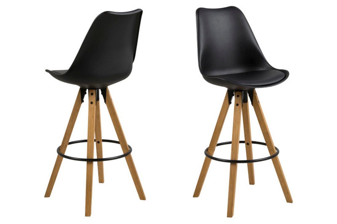 Barhocker 2er Set Dry Barhocker als Schalenstuhl in schwarz.