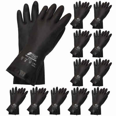 Nitras Putzhandschuh NITRAS Chloroprene-Handschuhe 3460 Black Barrier - 12 Paar (Set)