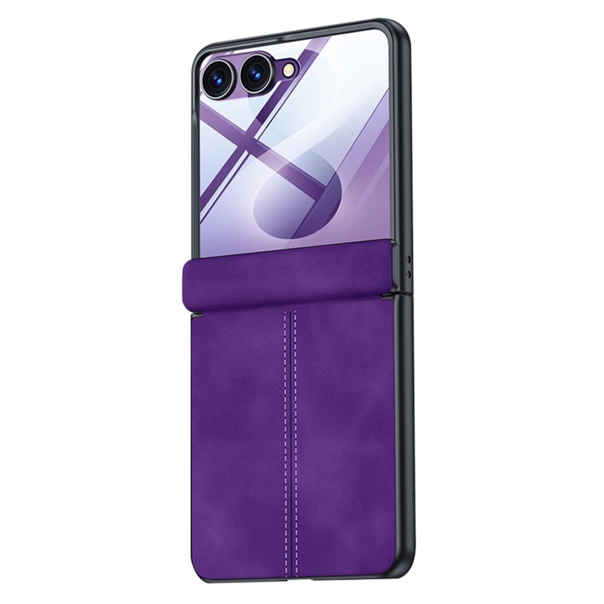 Wigento Handyhülle + 9H Schutzglas für Samsung Galaxy Z Flip8 Scharnier Schutz 6,9 Zoll, Scharnier Schutz, Integriertes Schutzglas, 360 Grad Schutz
