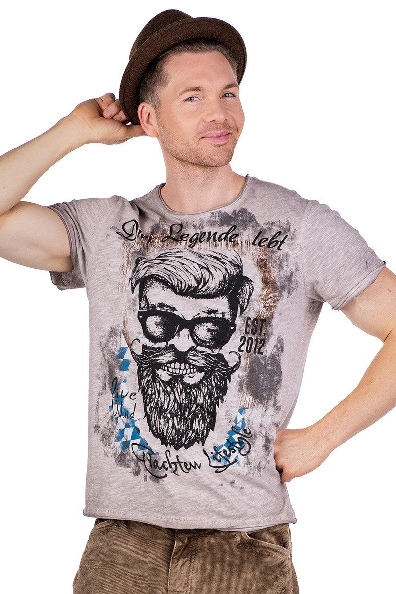 Trachtenshirt Trachtenshirt Herren - DONISL BAVARIA - greige