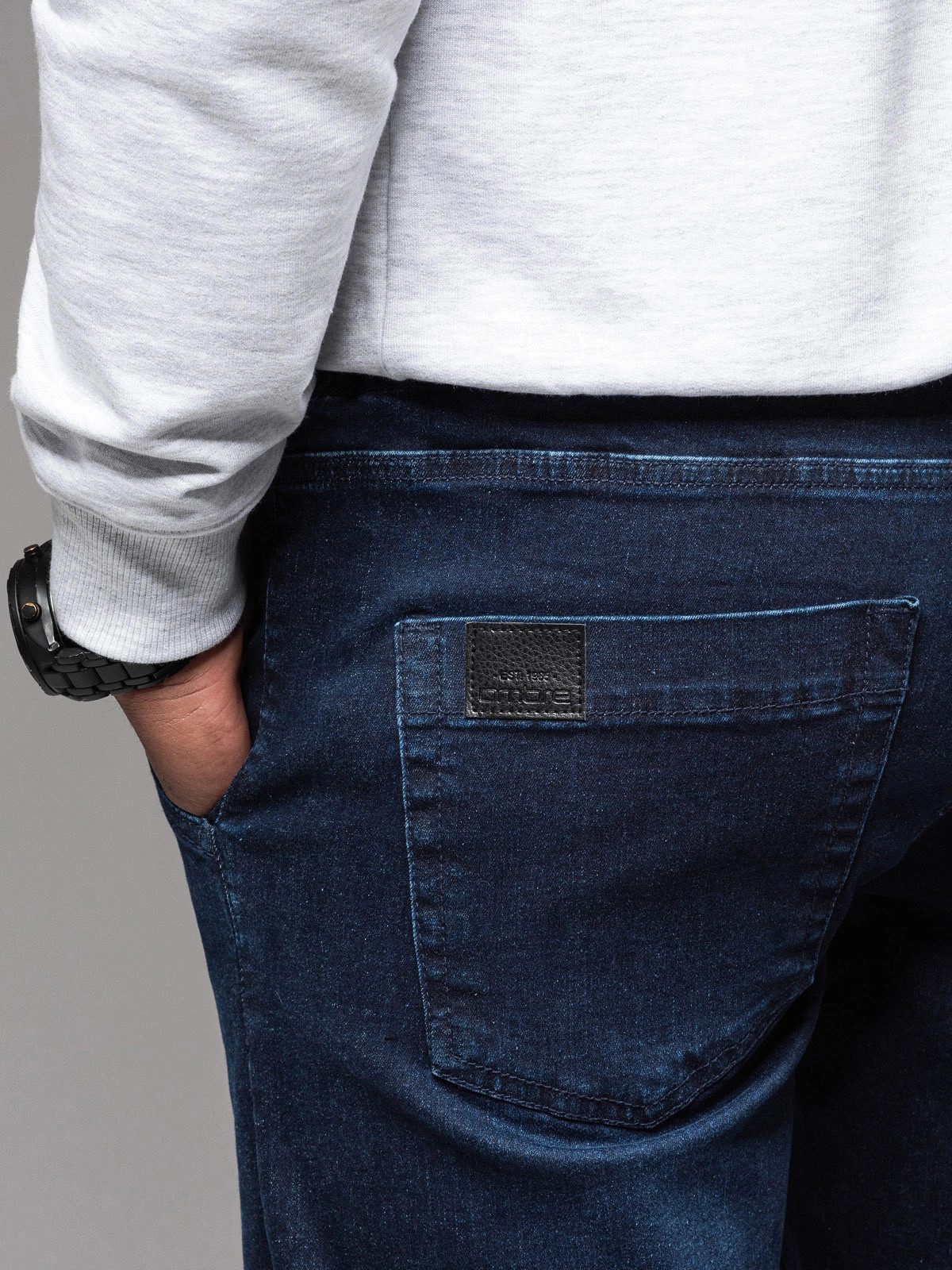 OMBRE Jeggings Herren-Jogginghose aus Denim mit Streifen