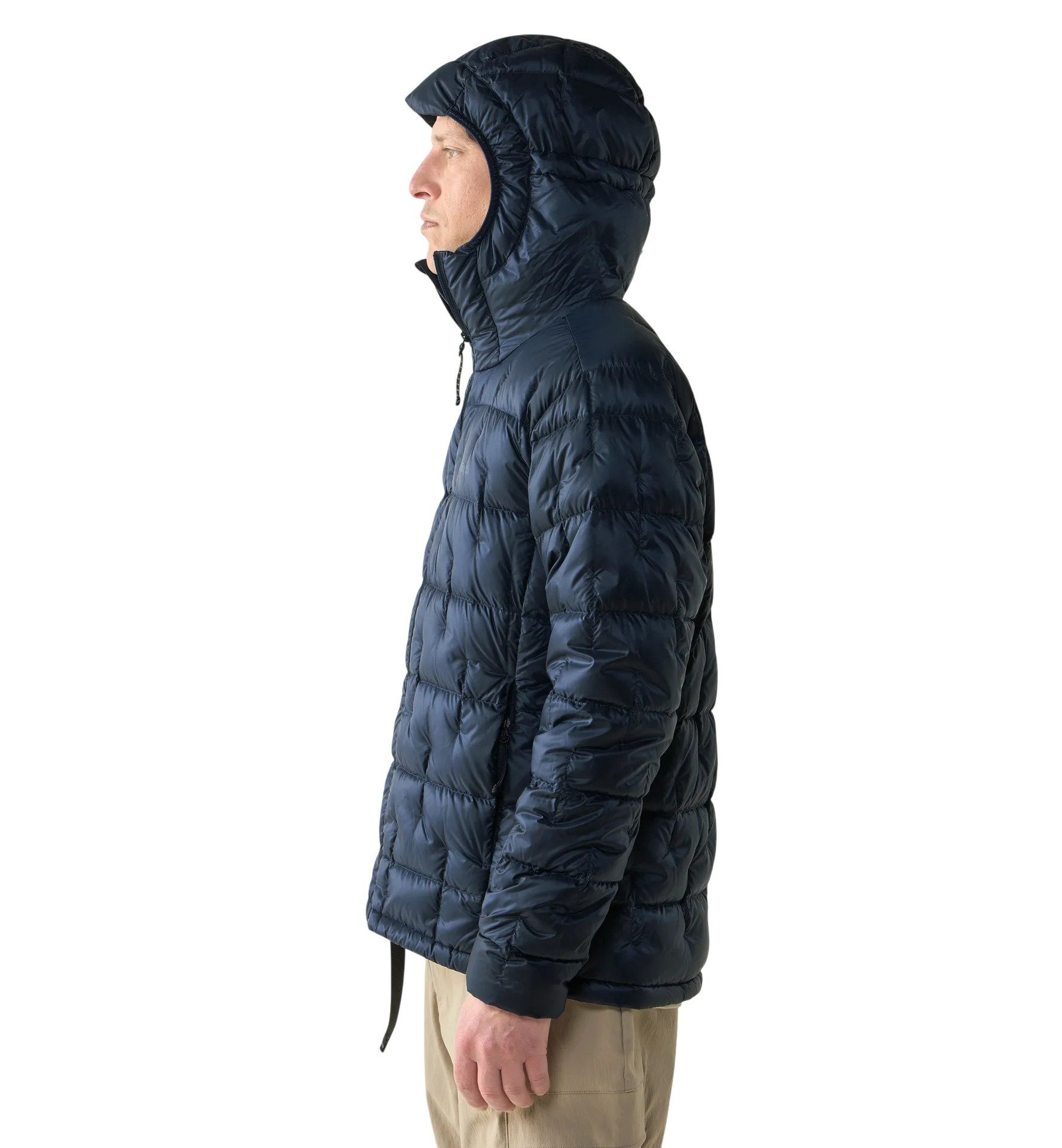 Haglöfs Winterjacke Isolationsjacke Hede Down Hood (leichte Daunenjacke) dunkelblau Herren