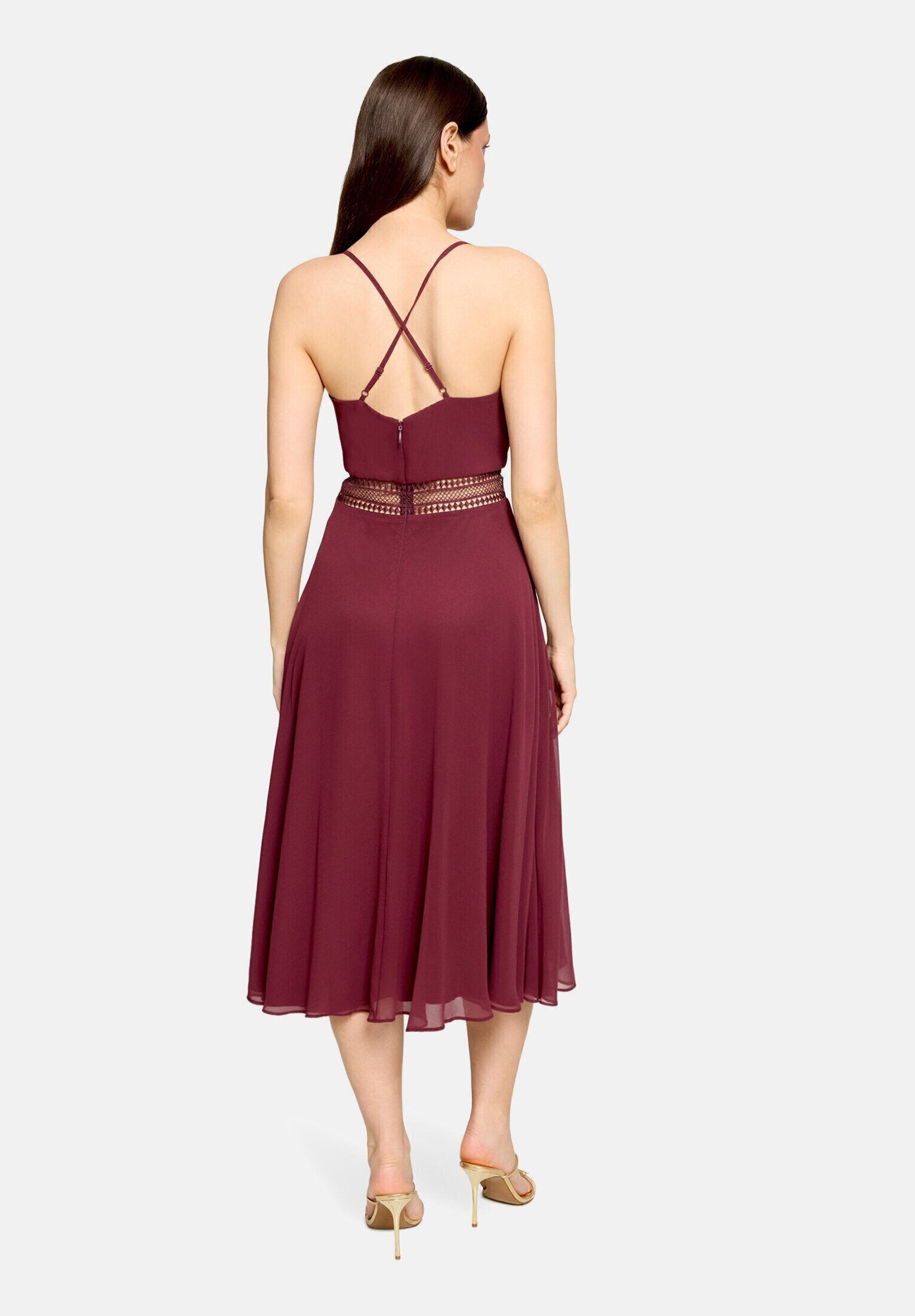 Vera Mont Cocktailkleid Damen mit Wasserfallausschnitt Stickerei – Bild 3 von 5