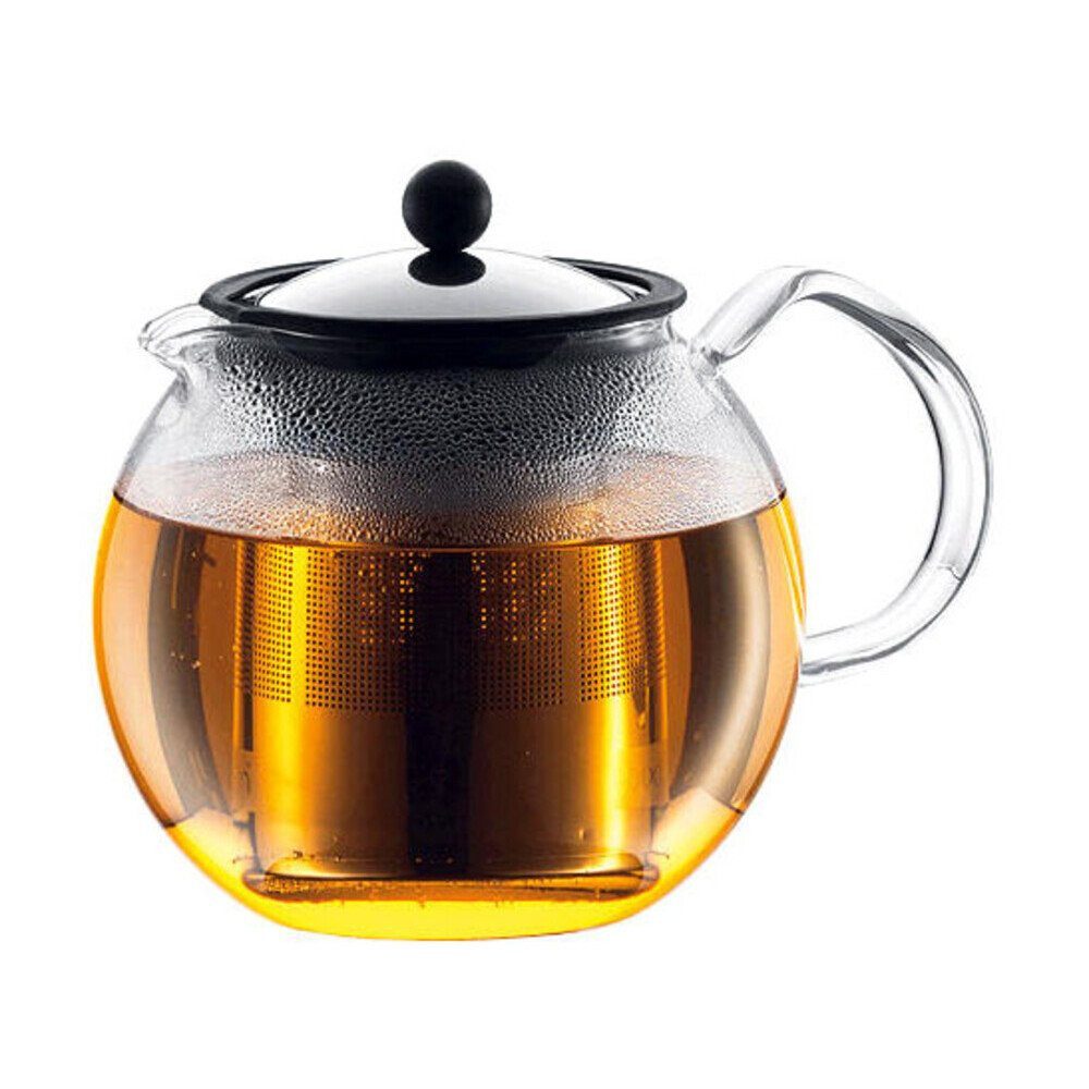 Bodum Teebereiter Teebereiter mit Metallsieb 1,5 l Assam, Teebereiter mit Metallsieb, 1,5 l, Glas- Edelstahl kombiniert, chrom