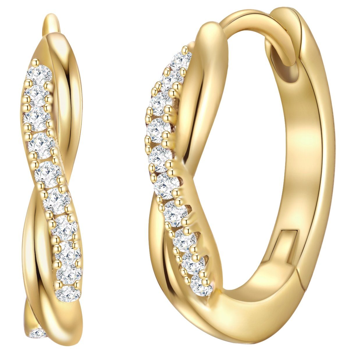 Rafaela Donata Paar Creolen gelbgold, Creolen Sterling Silber gelbgold Zirk günstig online kaufen