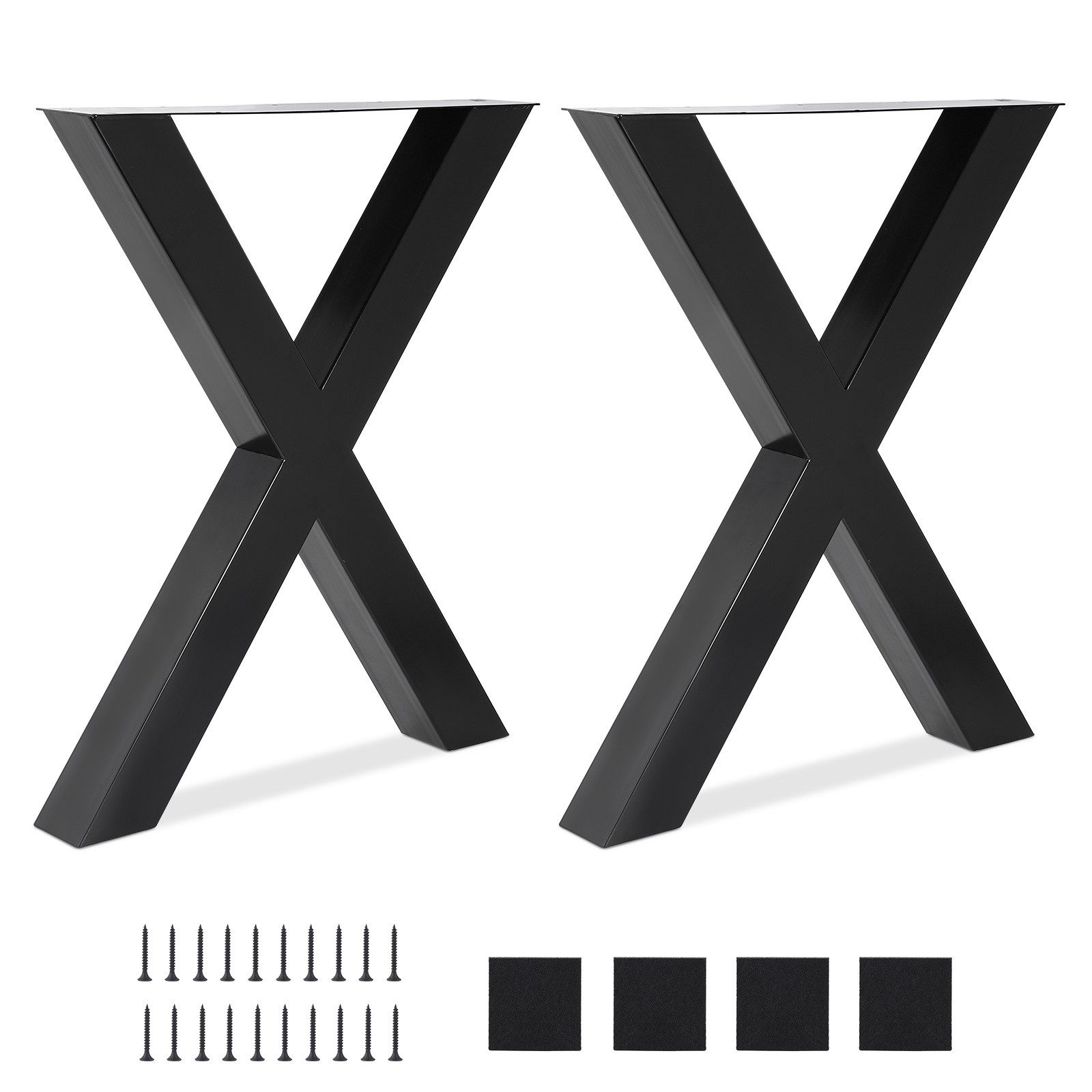 GarveeMore Tischbein Tischbein 2er Set Tischfüße X pulverbeschichtete Stahl Industriedesign, Tischgestell Kreuzgestell 60x72 cm Metall Tischkufen