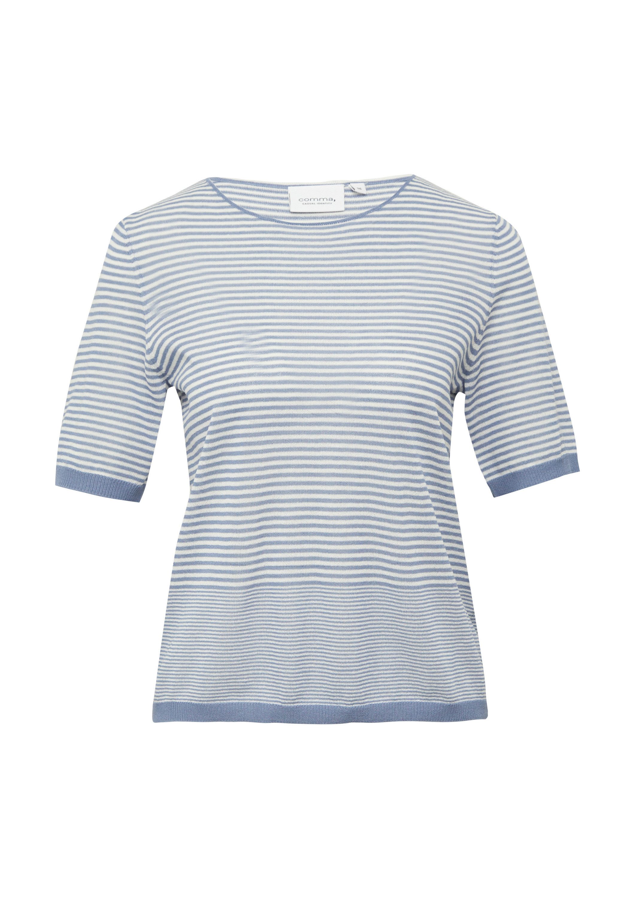 comma Kurzarmpullover Strickpullover Semitransparenter Feinstrickpullover günstig online kaufen