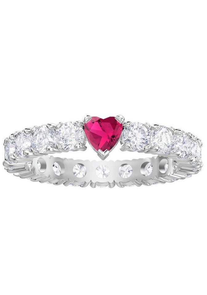 Swarovski Fingerring Herz Love Ring weiss rhodiniert