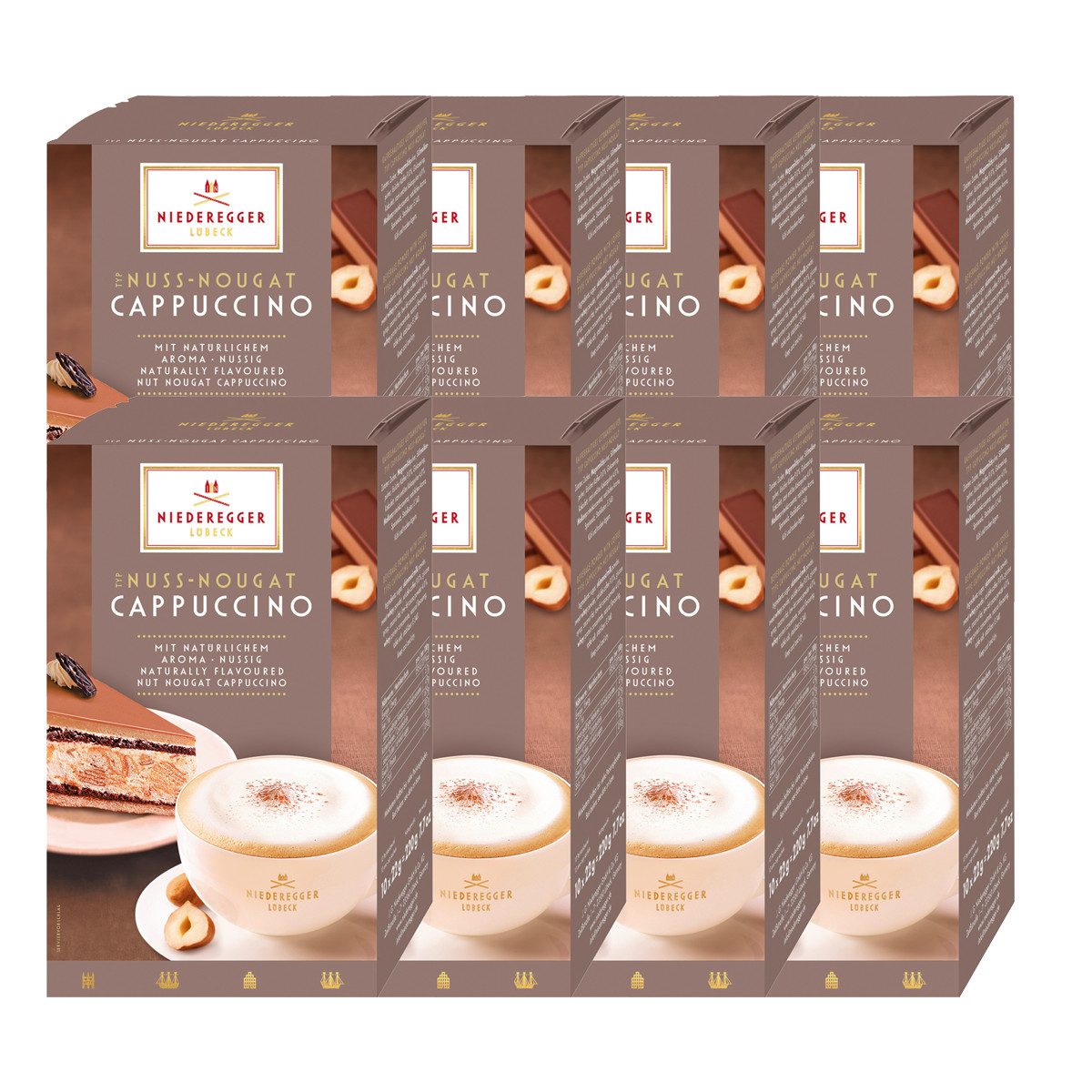 Niederegger Kaffee, Niederegger Kaffeepulver Nuss Nougat Cappuccino 220g 8er Pack