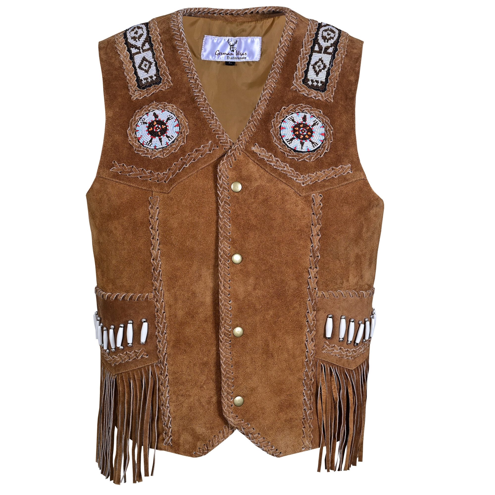 German Wear Reitweste GW951-Weste Western Lederweste Tracht Weste Reiter weste Lederkutte