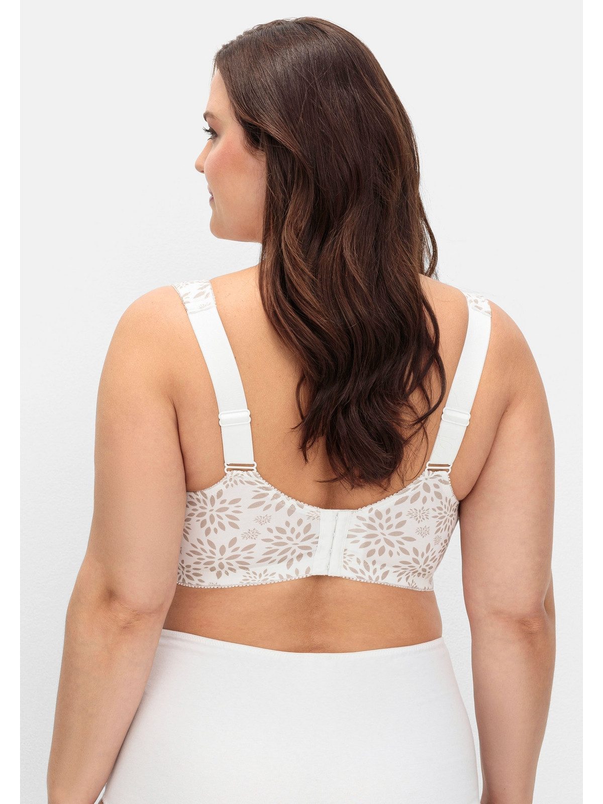 Sheego Bügelloser BH Große Größen mit Spitzenbesatz und stützendem Meshfutter