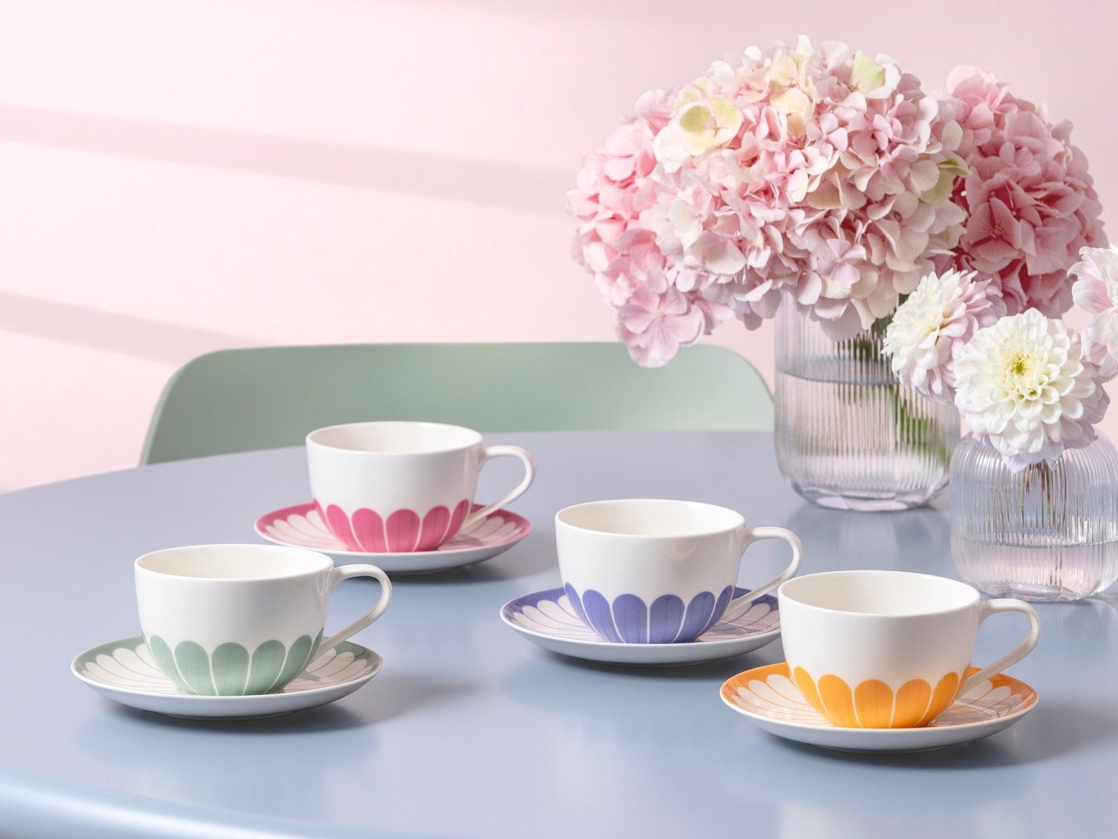 Villeroy & Boch Cappuccinotasse Fleur cassis Cappuccinotasse 0,3l, Premium Porcelain