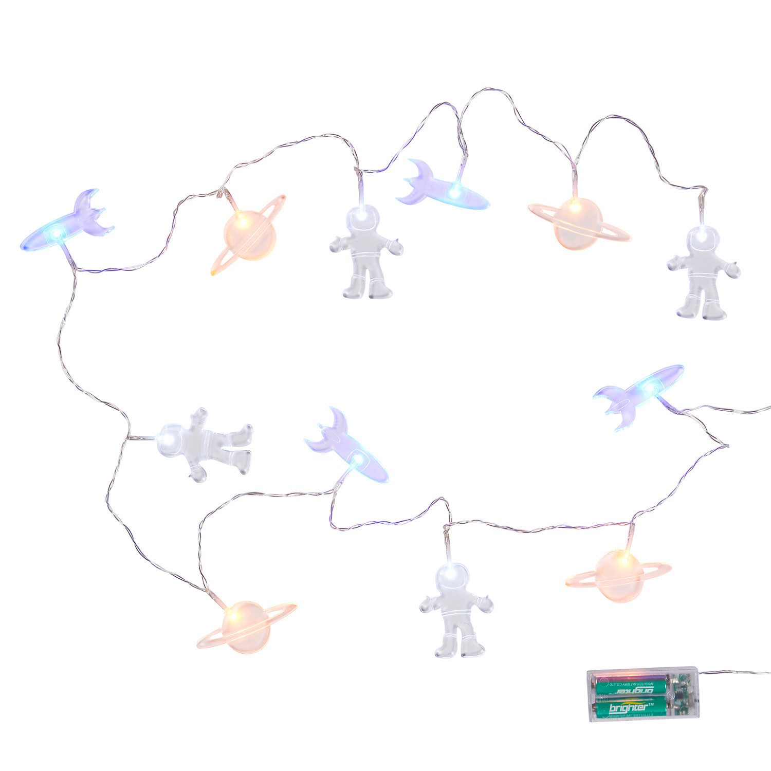Lights4fun LED-Lichterkette Lunar Weltall Lichterkette batteriebetrieben
