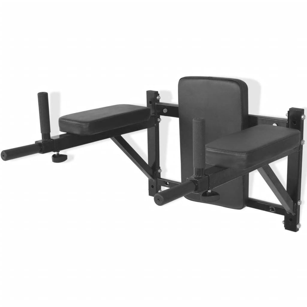 vidaXL Hantel Fitness-Dipstation zur Wandmontage Schwarz