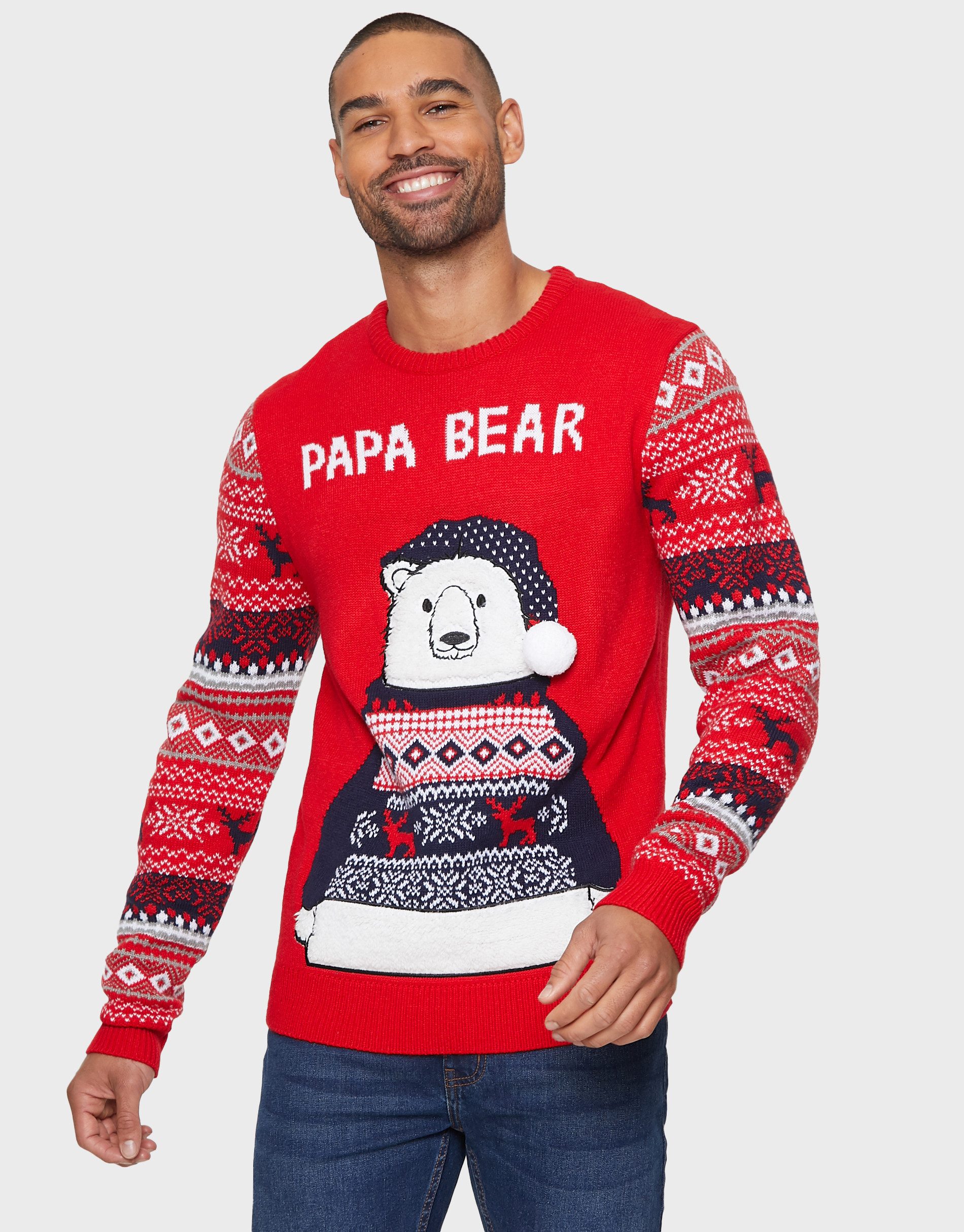 Rundhalspullover Mens Family Bear Christmas Jumper