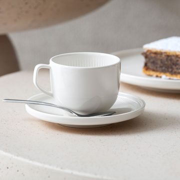 Villeroy & Boch Tasse Afina Kaffeetassen mit Untertassen 150 ml 6er Set, Porzellan