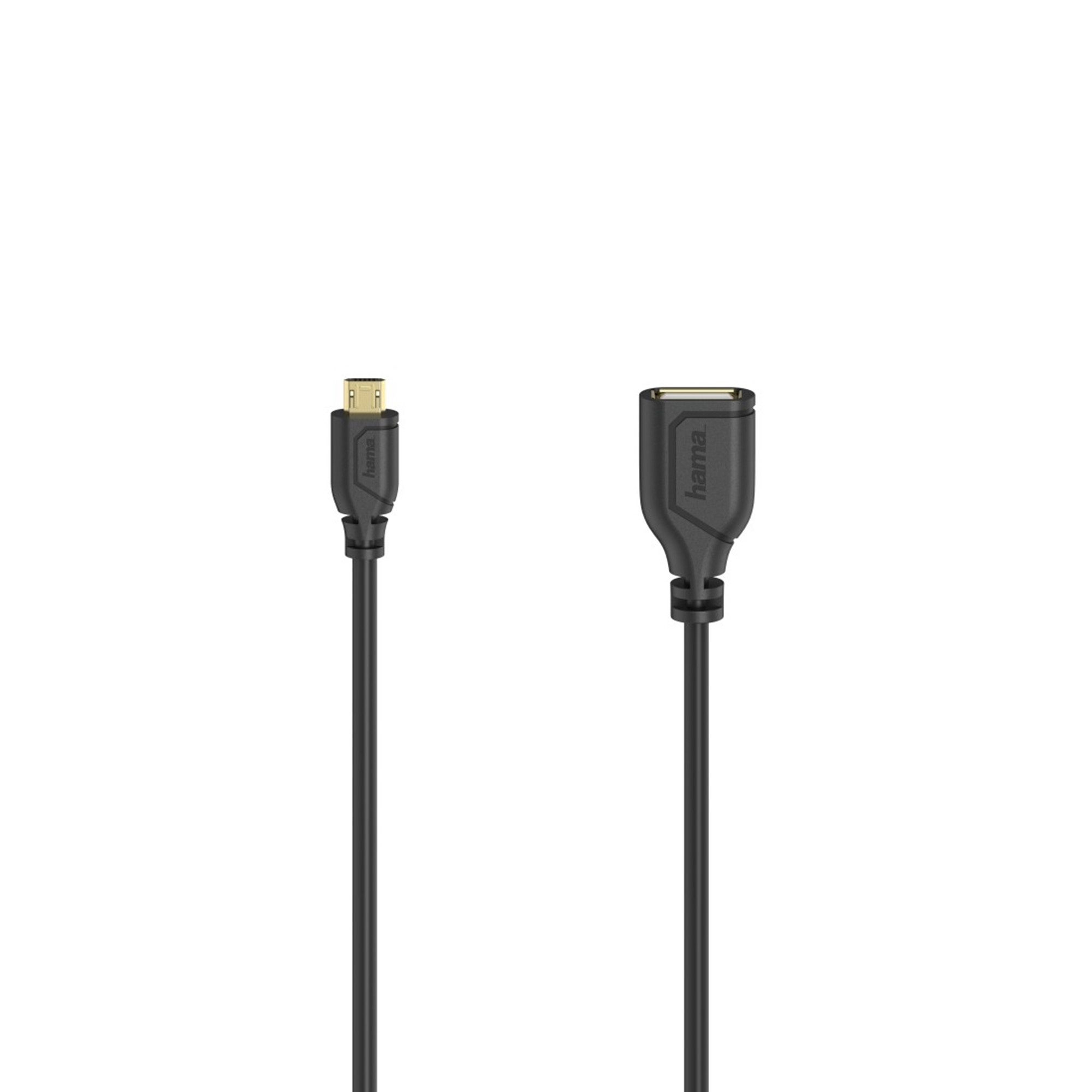 Hama Flexi Slim, 480 Mbit/s, 0,15 m USB-Adapter Micro-USB-Stecker, 15 cm