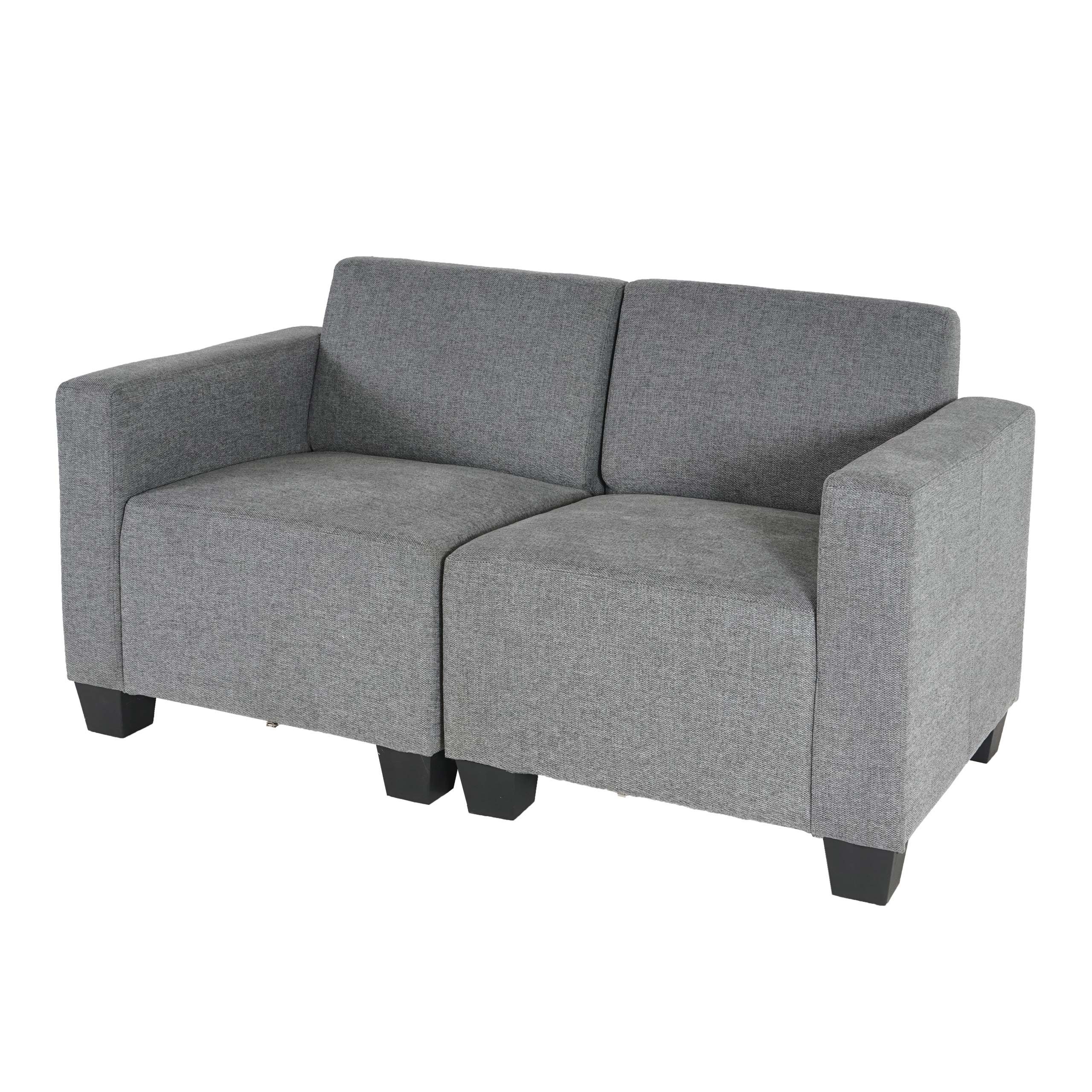 MCW 2-Sitzer Moncalieri-2-S, 2 Teile, Clipsystem, Moderner Lounge-Stil, Abgerundete Ecken und Kanten grau | grau