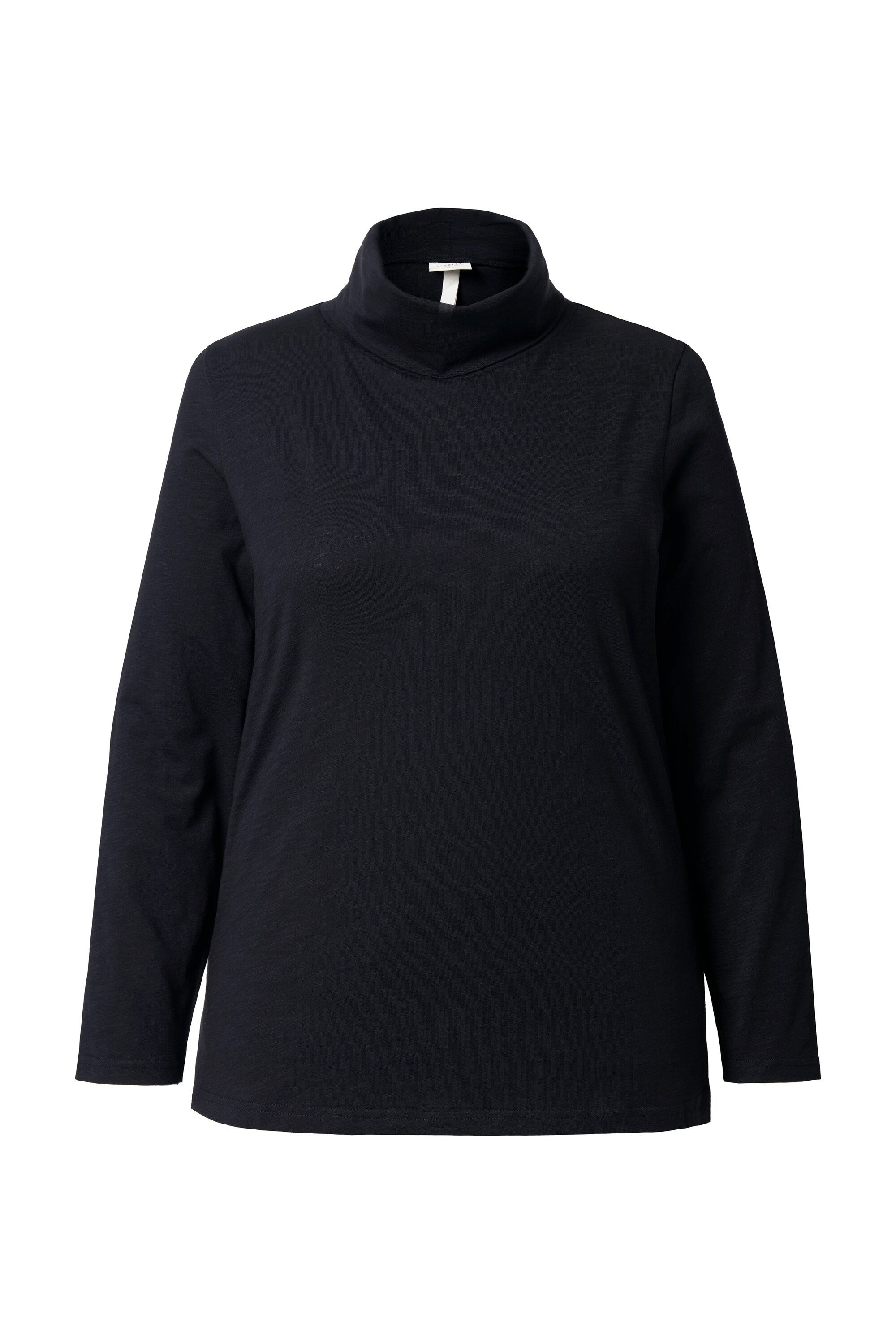 Ulla Popken T-Shirt Shirt Rollkragen Slim Langarm Biobaumwolle günstig online kaufen