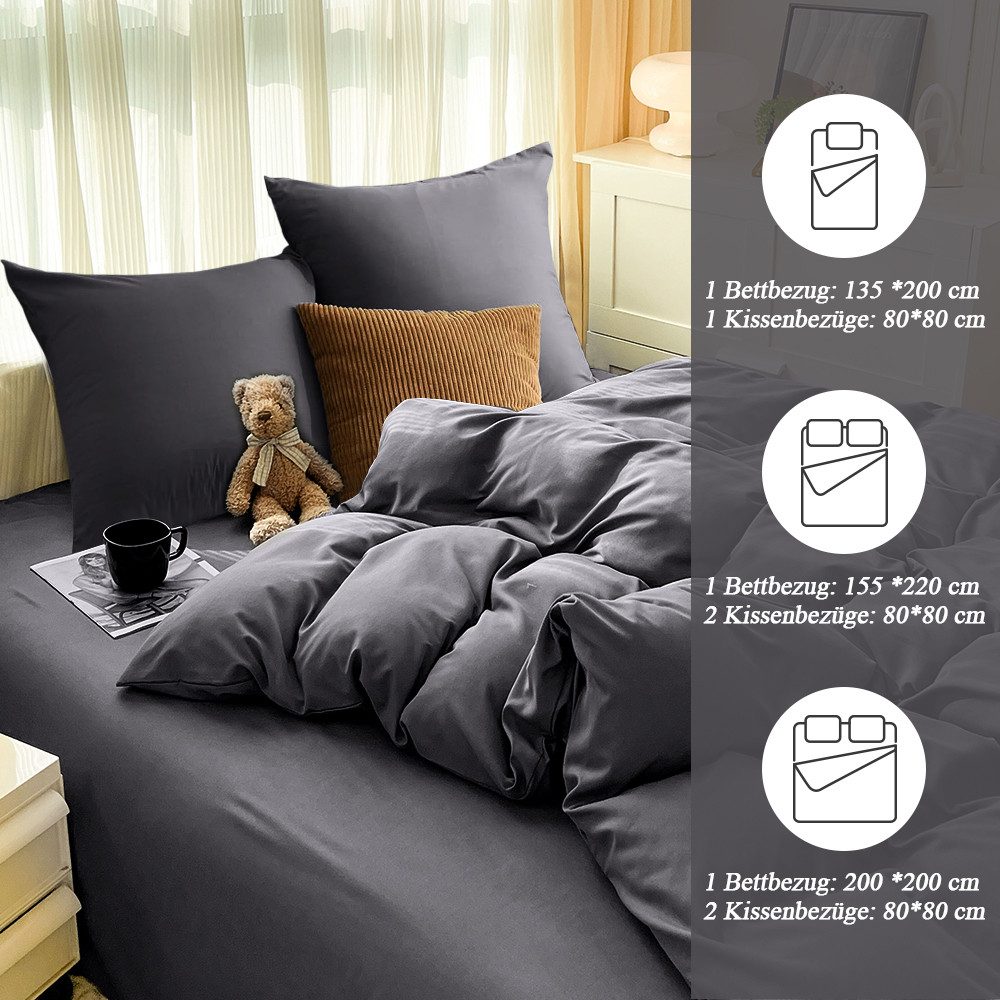 Elegear Bettwäsche Bettwäsche 135×200/155x220/200x200cm Mikrofaser Bettwäsc günstig online kaufen