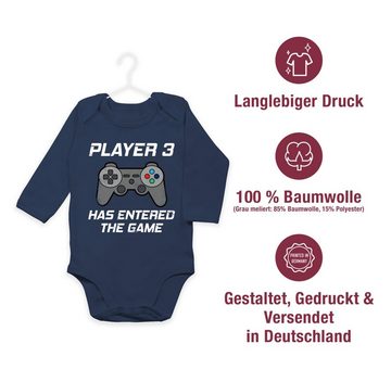 Shirtracer Shirtbody Player 3 has entered the game Controller grau Zur Geburt