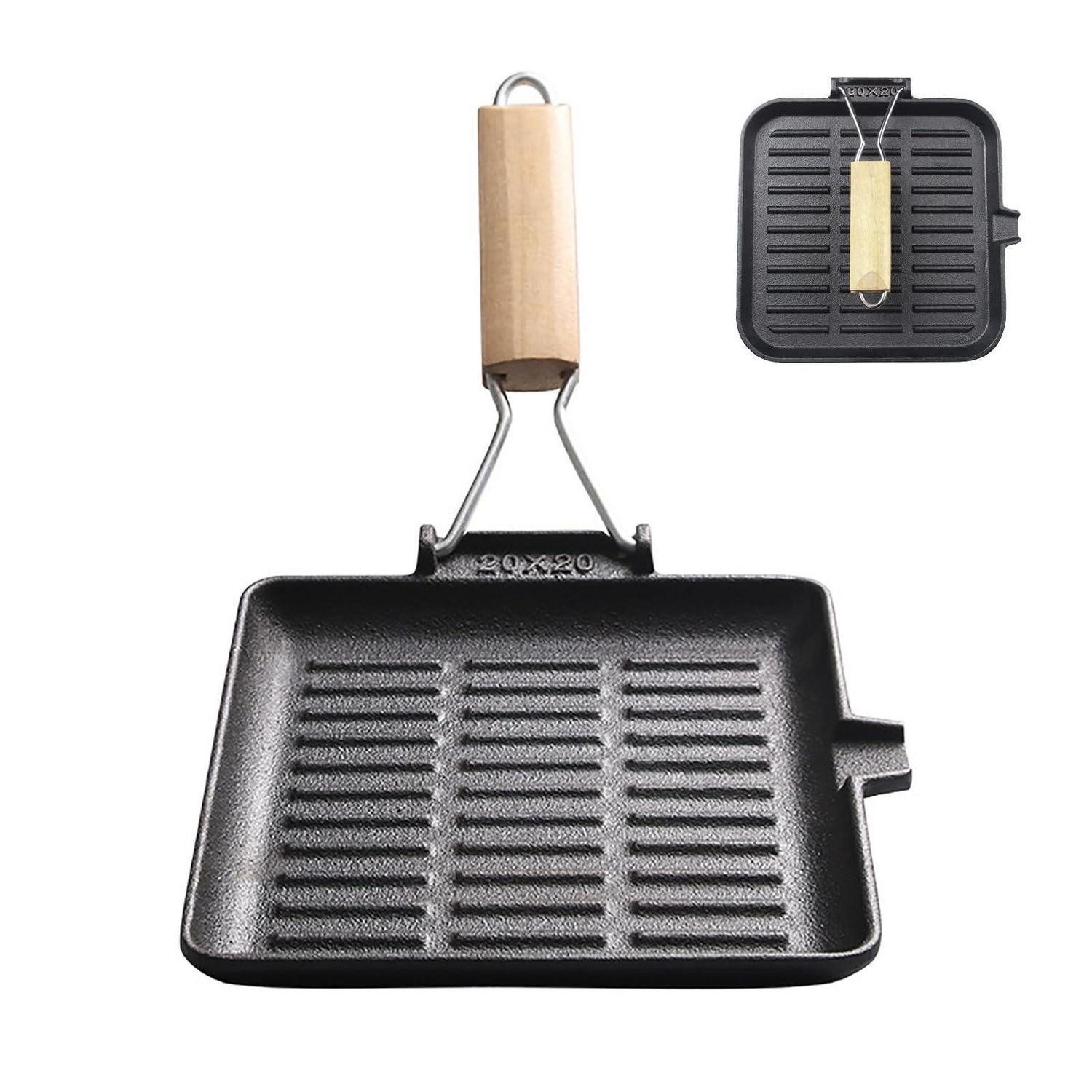 LuxusKollektion Grillpfanne Gusseisen Steakpfanne 20x20cm Induktion