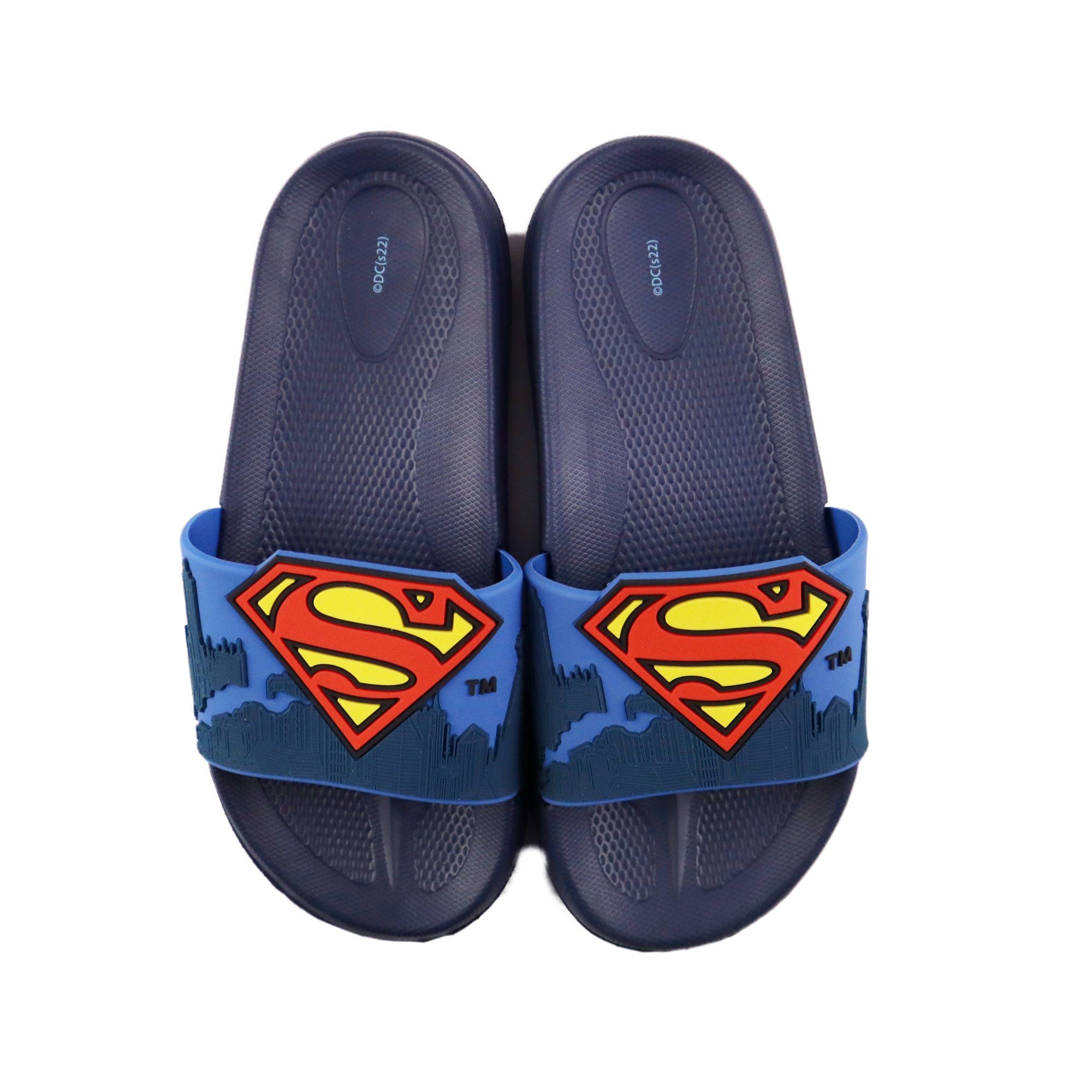 Kinder Kids (Gr. 92 - 146) DC Comics Superman Jungen Kinder Sandalen - 3D Optik Sandale Gr. 25 bis 32, Blau