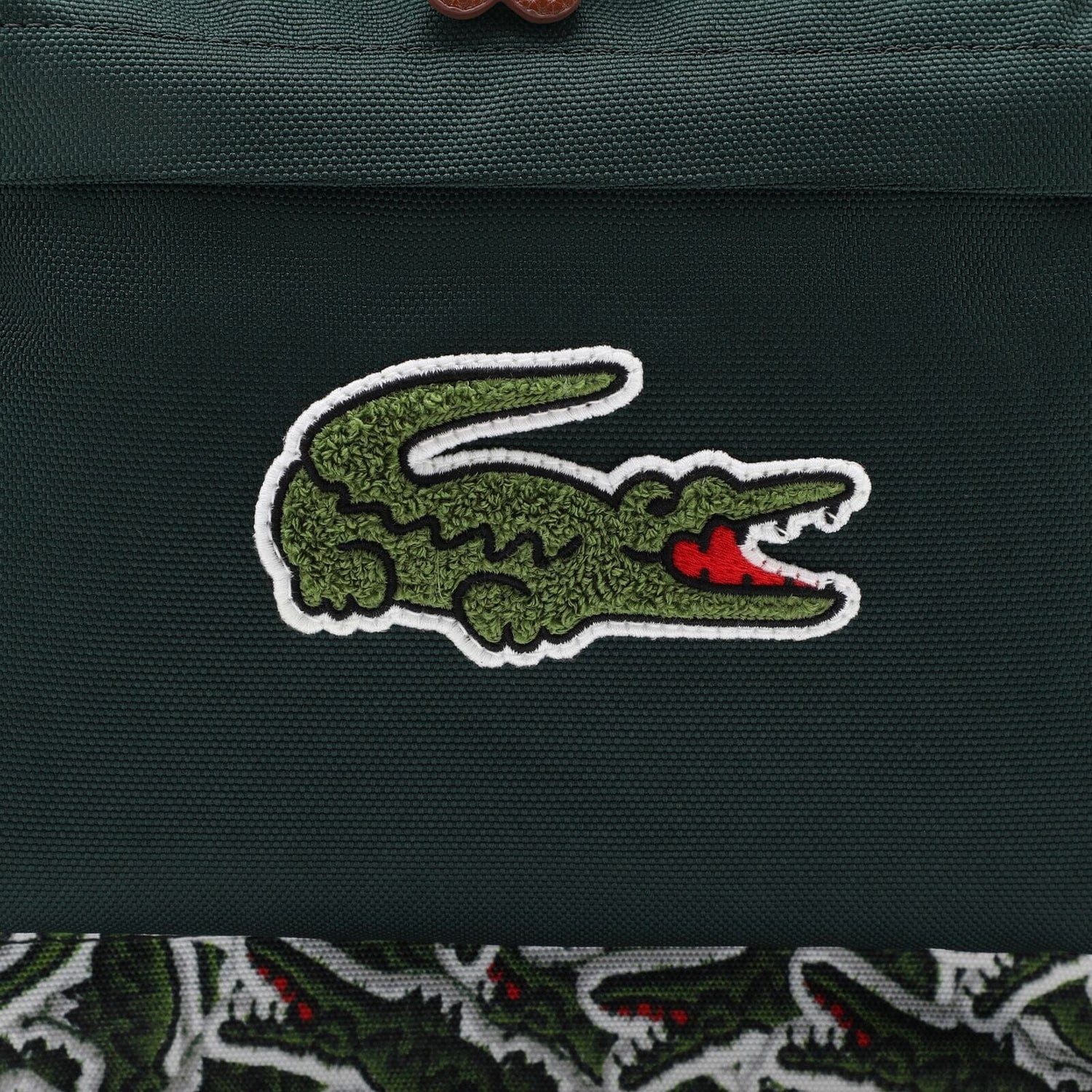 Lacoste Rucksack Lacoste Kids Rucksack grün allover Krokodil-Print