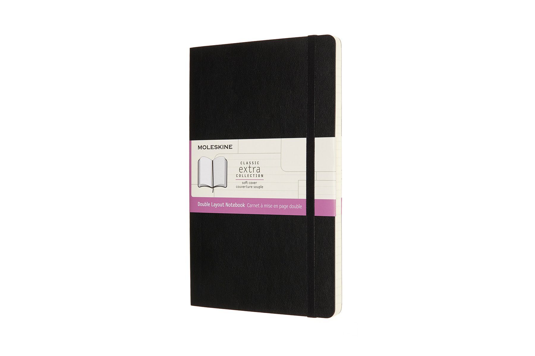 MOLESKINE Notizbuch, Classic Extra Collection - Soft Cover - mit weichem Einband - Liniert-Blanko Schwarz