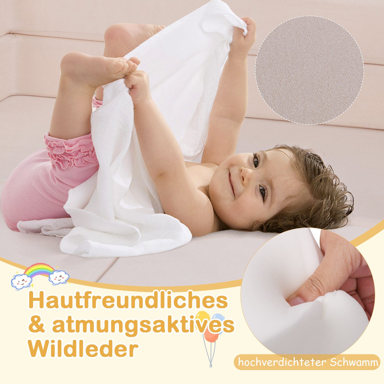 COSTWAY Kindersofa, 9 Teile, Modulares Spielsofa günstig online kaufen