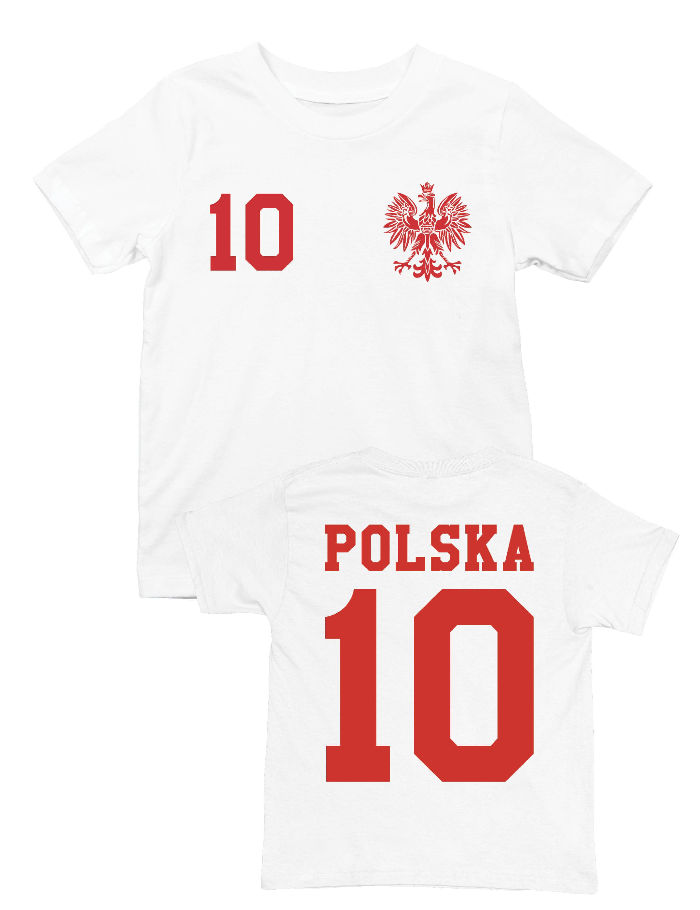 Youth Designz T-Shirt Polen Kinder T-Shirt im Fußball Trikot Look mit trendigem Motiv