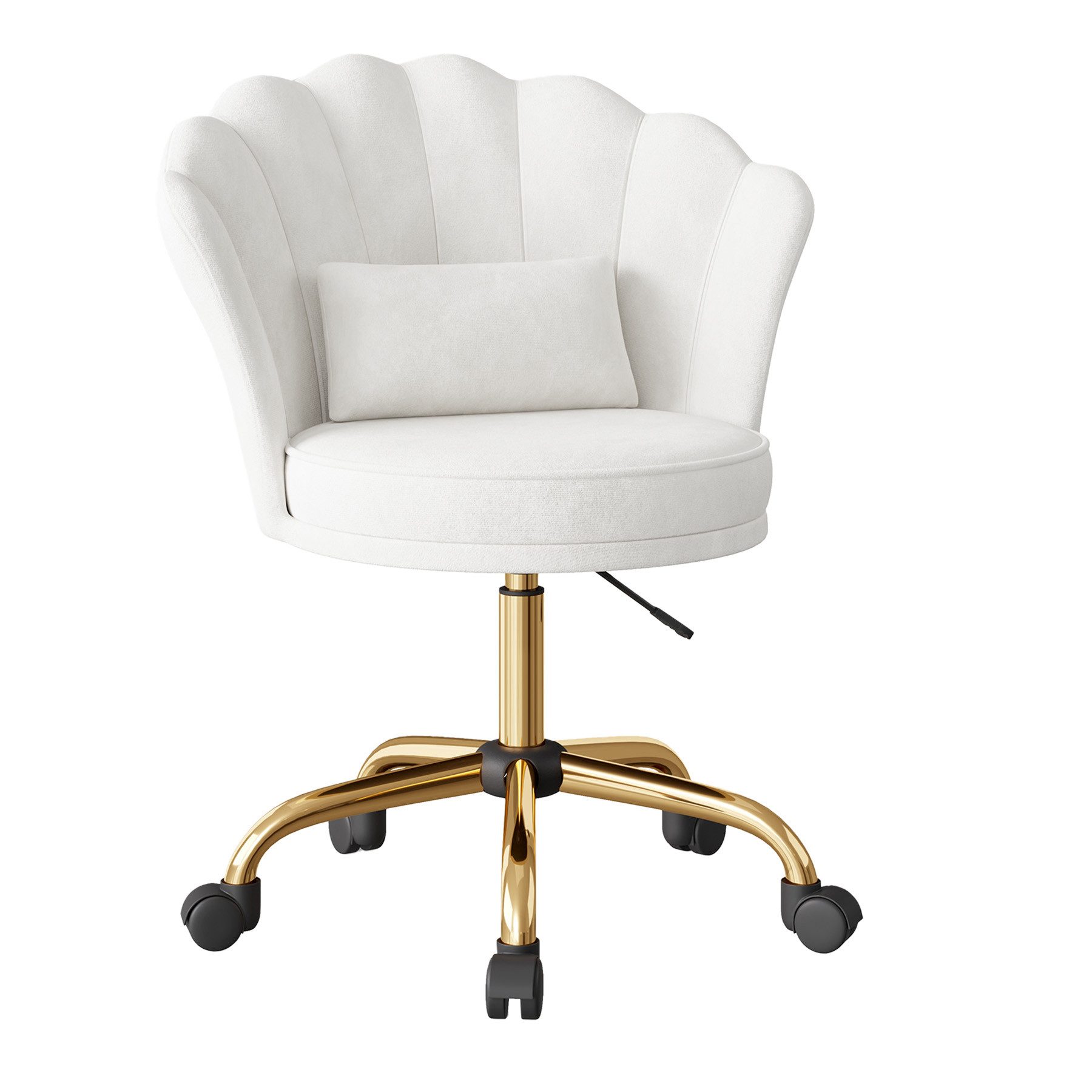 HawthyHome Bürostuhl Schreibtischstuhl mit Blütenrückenlehne, drehbar und höhenverstellbar (1 St), Samtbezug mit Kopfkissen, ergonomischer Stuhl
