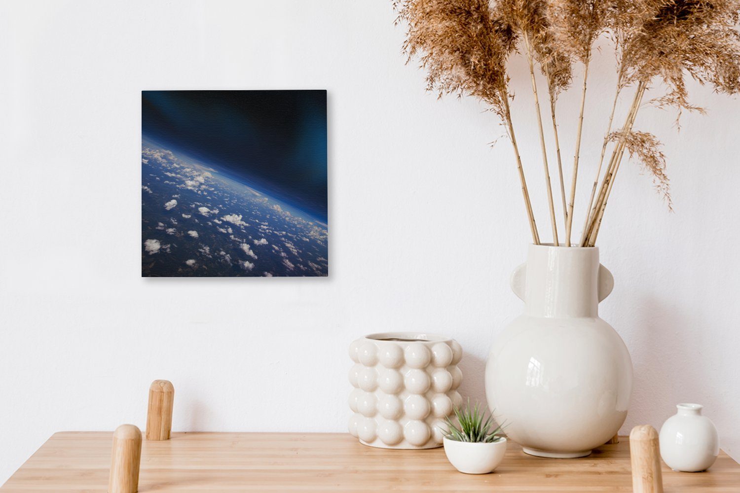 OneMillionCanvasses® Leinwandbild Die Erde (1 Schlafzimmer Leinwand aus Wohnzimmer für Weltraum, Bilder St), dem